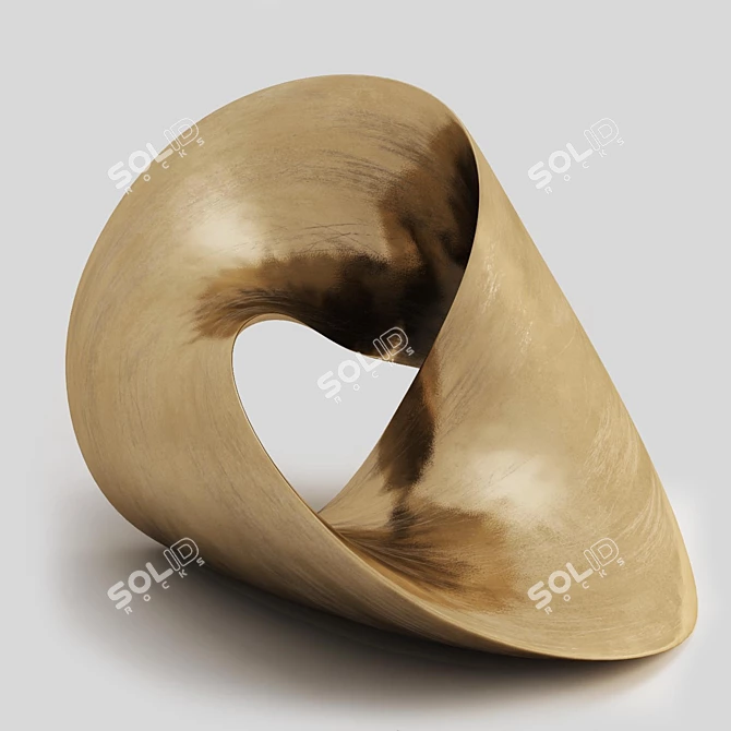 Sleek Abstract Sculpture: 100cm 3D model image 3