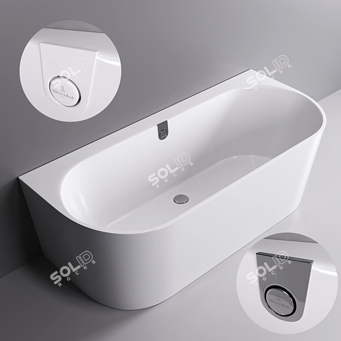 Elegant Wall-Mounted Bathtub: Oberon 2.0 3D model image 2