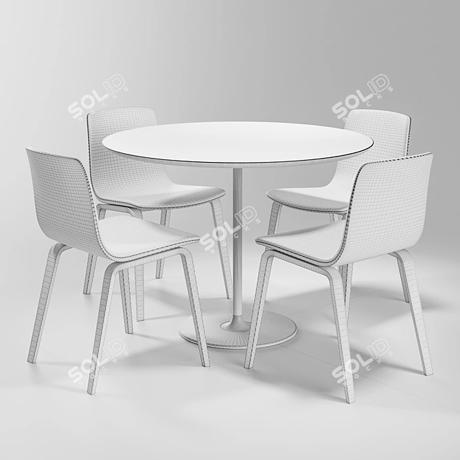 Arper Cila Chair Swivel Trestle & Meety Round Table 3D model image 5