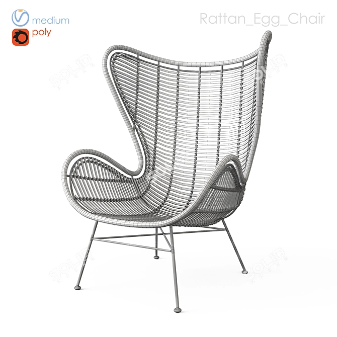 Versatile Wicker Chair - Smooth Everything 3D model image 3
