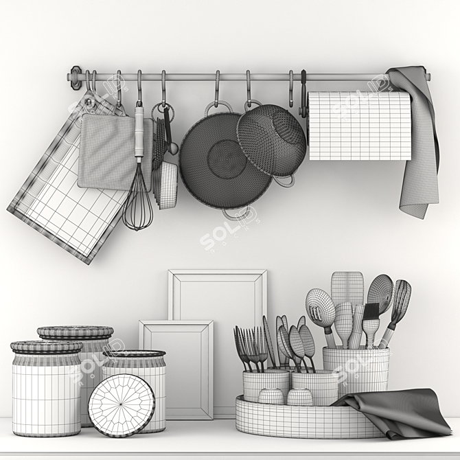 Organize Your Kitchen with this Utensil Rack 3D model image 8