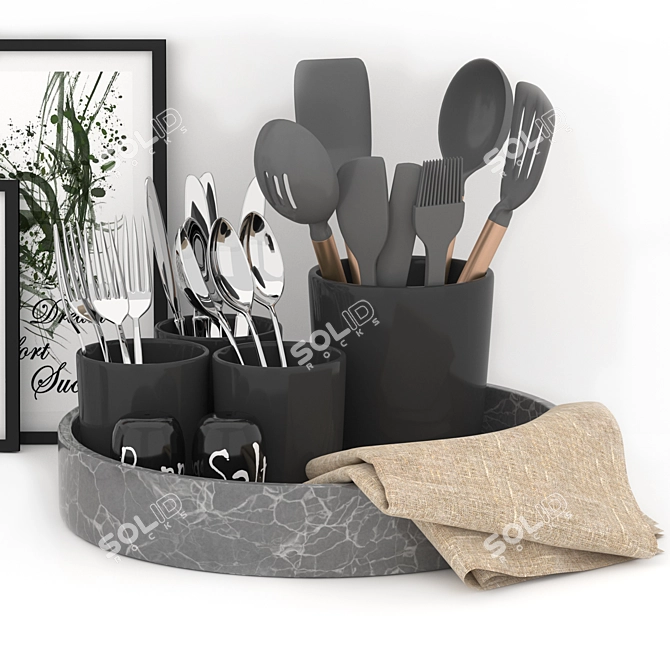 Organize Your Kitchen with this Utensil Rack 3D model image 12