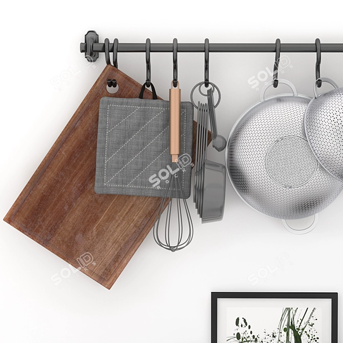 Organize Your Kitchen with this Utensil Rack 3D model image 4