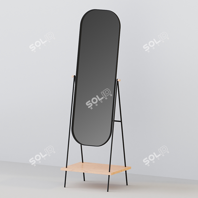 Elegant Louhan Storage Mirror 3D model image 1