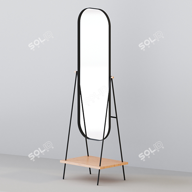 Elegant Louhan Storage Mirror 3D model image 2