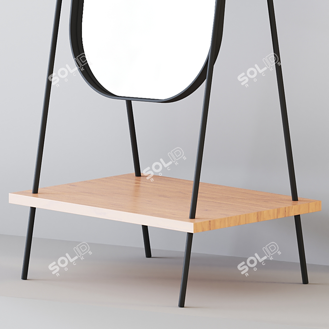 Elegant Louhan Storage Mirror 3D model image 3