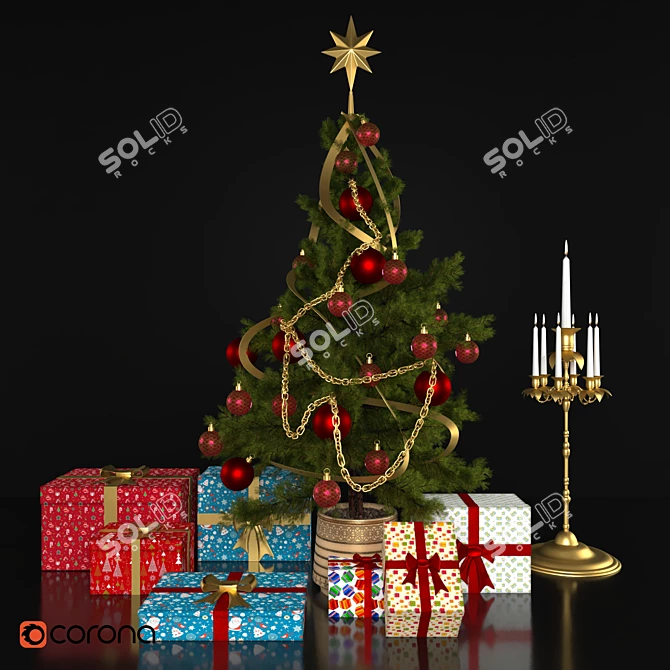 Festive Holiday Decors Set 5 3D model image 1