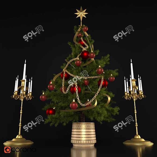 Festive Holiday Decors Set 5 3D model image 2