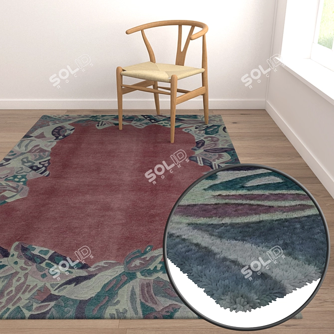 Elegant Set of Carpets 3D model image 5