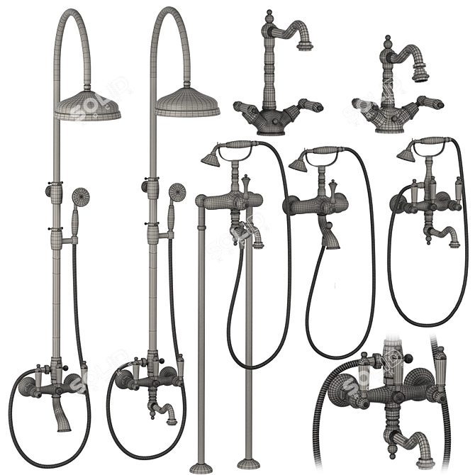 Cezares Margot Classic Bathroom Set 3D model image 5