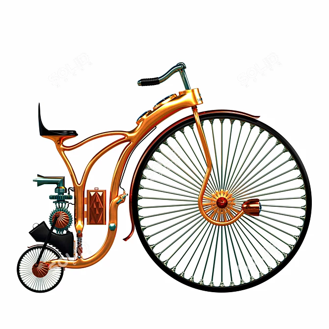 Title: Steam Jamesson Steampunk Bike 3D model image 5