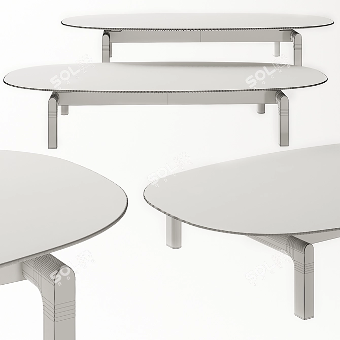 Elegant Porada Quay Oval Coffee Table 3D model image 2