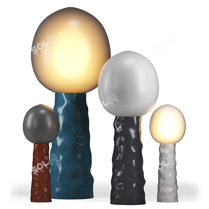 Ceramic Glass LED Floor Lamp 3D model image 1