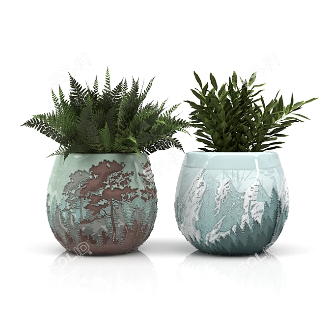 Eco-Friendly Indoor Plants Set 3D model image 2