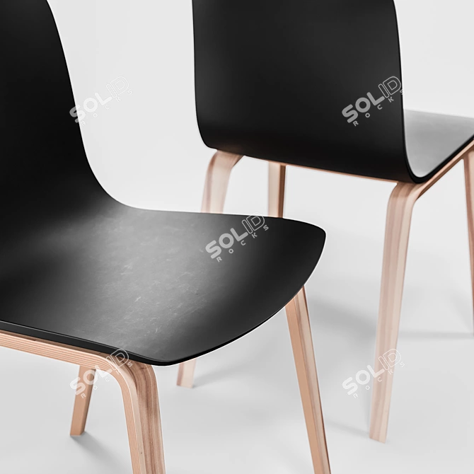 Modern Arper AAVA Chair Set with Gher Table 3D model image 4