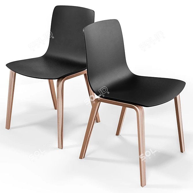 Modern Arper AAVA Chair Set with Gher Table 3D model image 8