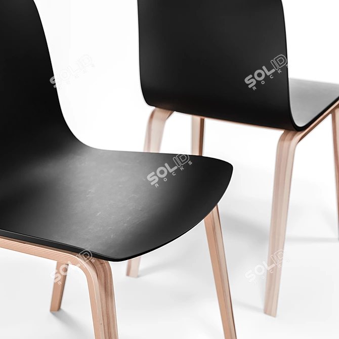 Modern Arper AAVA Chair Set with Gher Table 3D model image 9