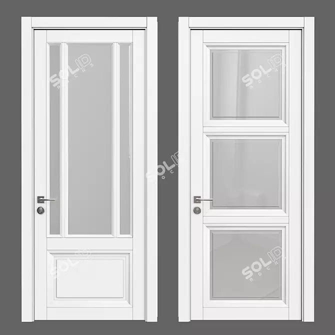 Elegance Oak Interior Door 3D model image 1