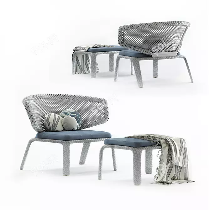 Cozy Seashell Lounge Chair 3D model image 1