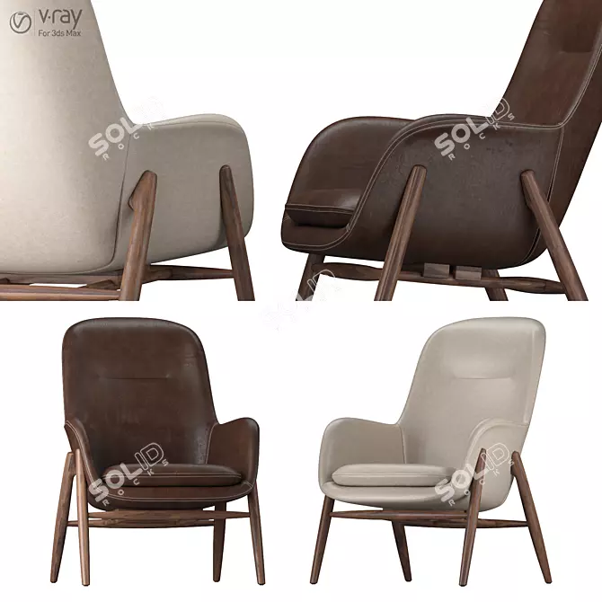 Elevate Your Space with the DWR Nora Lounge Chair 3D model image 1
