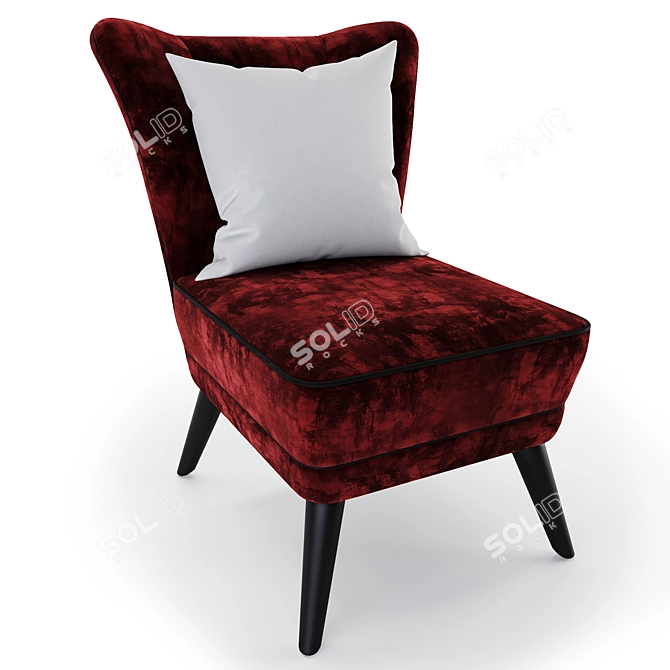 Evald Clara Chair with Decorative Ikea Cushion 3D model image 3