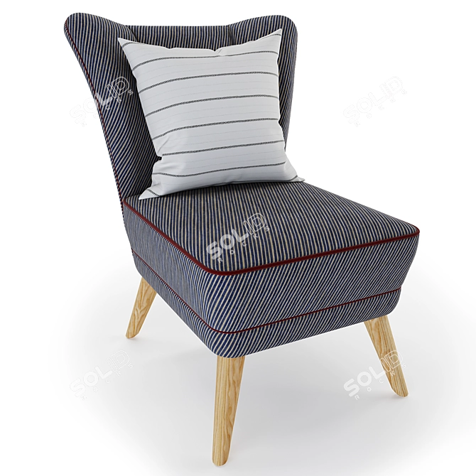 Evald Clara Chair with Decorative Ikea Cushion 3D model image 4