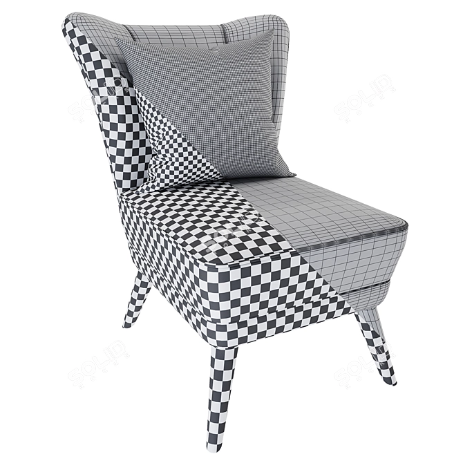 Evald Clara Chair with Decorative Ikea Cushion 3D model image 5