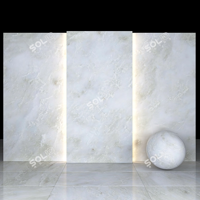 Elegant Silver White Marble: 6 Textures, Stunning Slabs 3D model image 1
