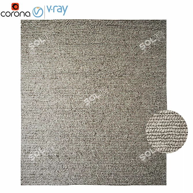 Cozy Braided Wool Rug 3D model image 1