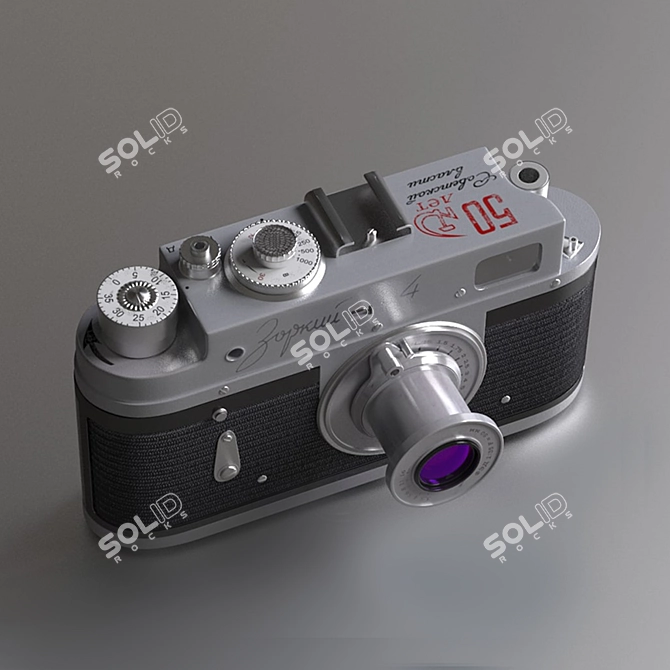 Vintage Zorki 4 Rangefinder Camera 3D model image 3