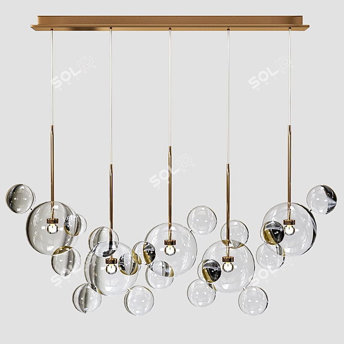 Bubble Linear Chandelier: Elegant Illumination 3D model image 1