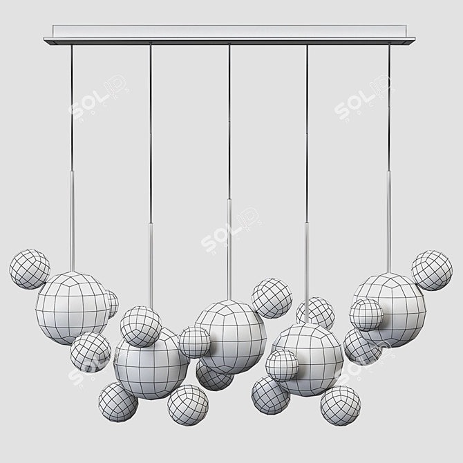 Bubble Linear Chandelier: Elegant Illumination 3D model image 3