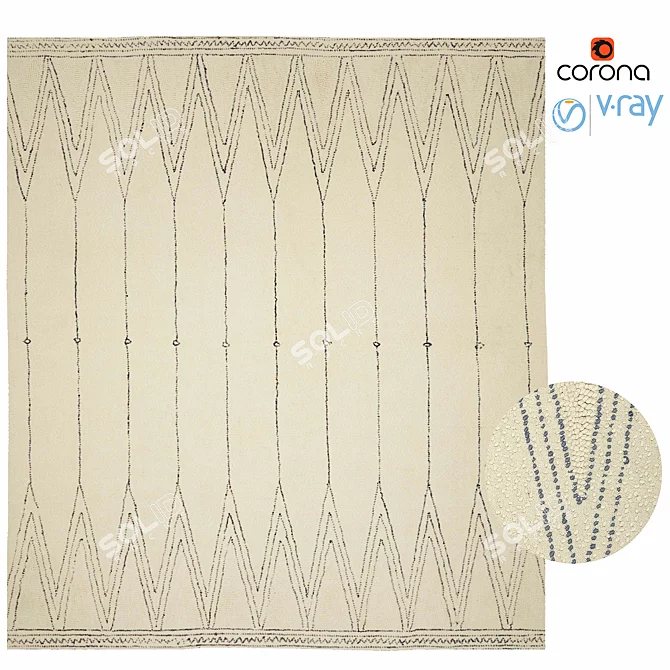 Stunning Stella Rug: Contemporary Elegance 3D model image 1