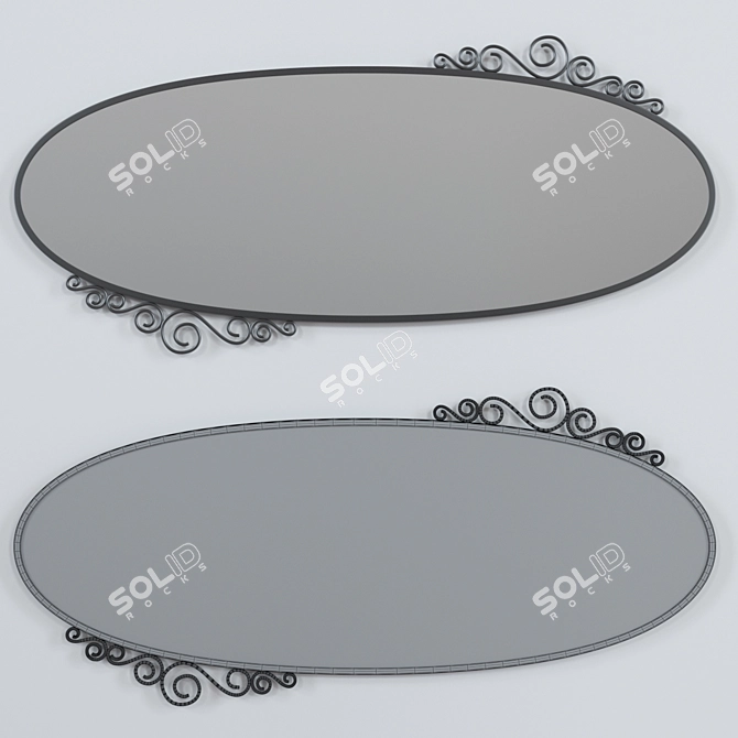 Versatile Oval and Round Mirrors, EKNE, IKEA 3D model image 2