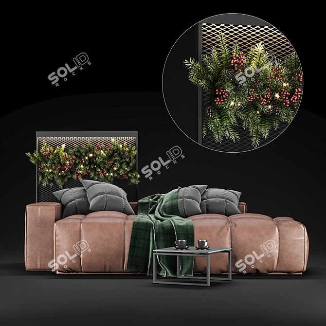 Black Cube Sofa: Modern Elegance in 3D 3D model image 1