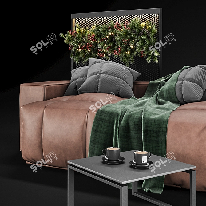 Black Cube Sofa: Modern Elegance in 3D 3D model image 3