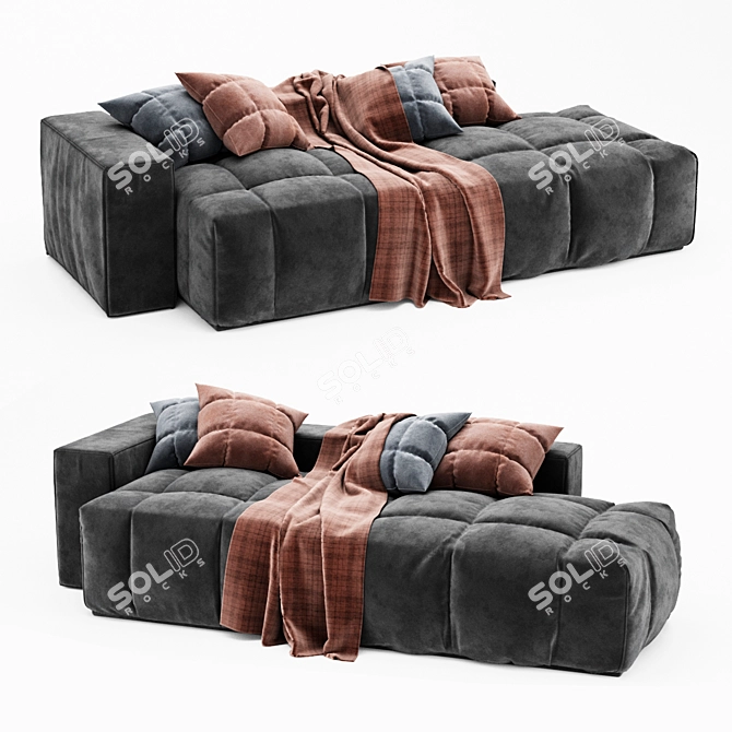 Black Cube Sofa: Modern Elegance in 3D 3D model image 4