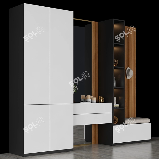 Elegant Hall Furniture Ensemble 3D model image 2