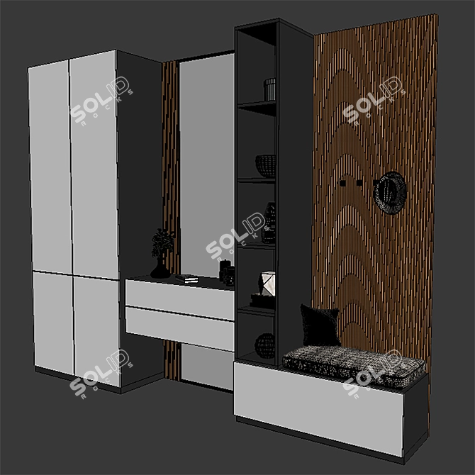 Elegant Hall Furniture Ensemble 3D model image 3