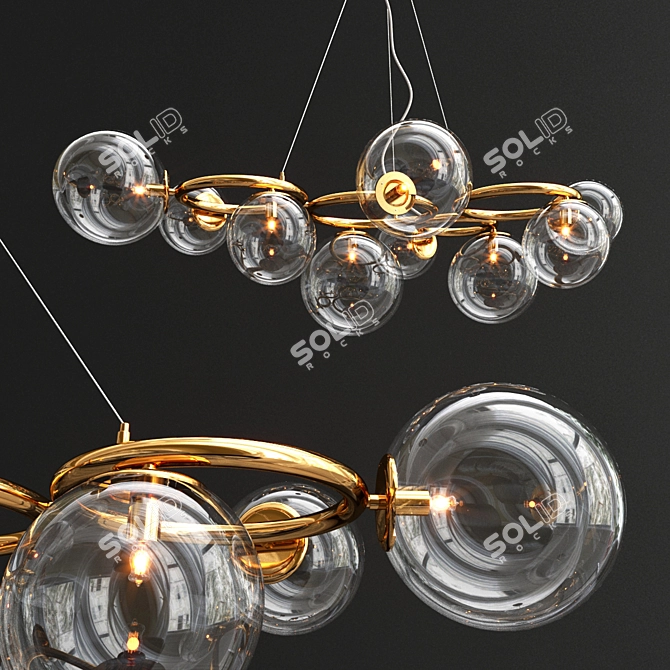 Elegant Brass Puppet Chandelier 3D model image 1