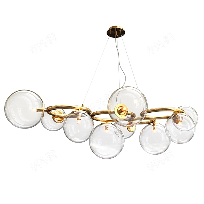 Elegant Brass Puppet Chandelier 3D model image 3