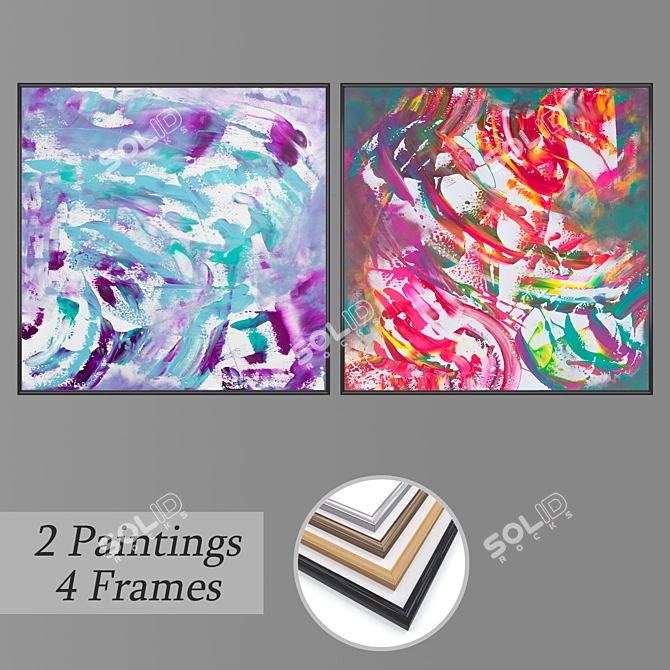 Versatile Set of Wall Paintings 3D model image 1