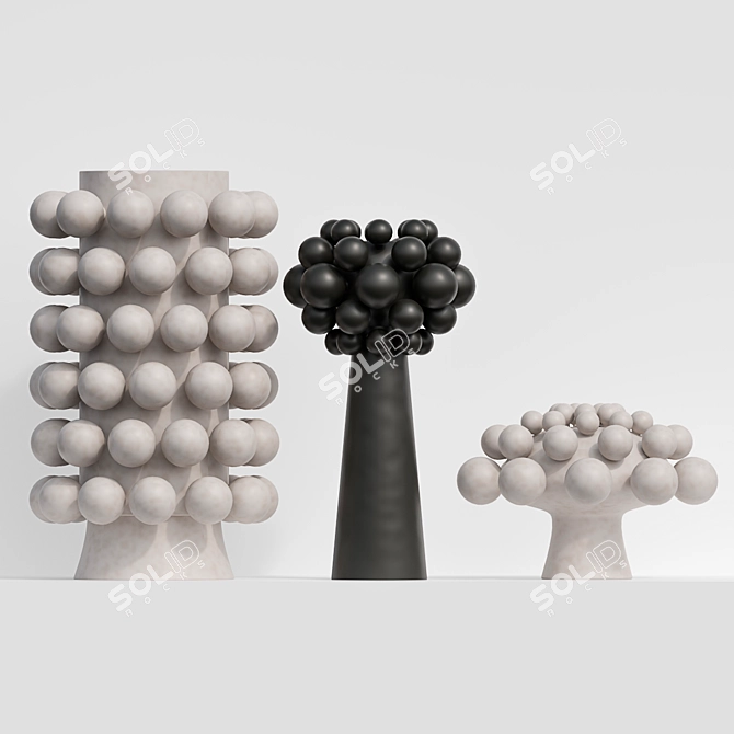 Elegant Nimbus Dome Vase 3D model image 1