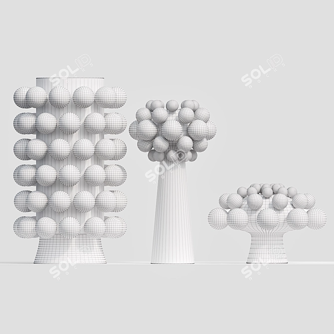 Elegant Nimbus Dome Vase 3D model image 2
