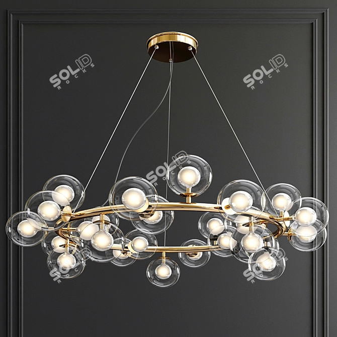 Elegant LED Bubble Chandeliers 3D model image 3