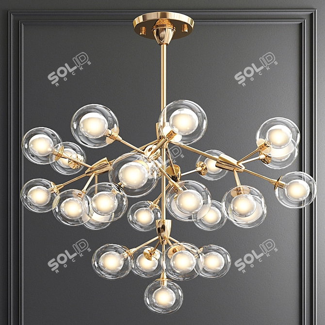 Elegant LED Bubble Chandeliers 3D model image 4