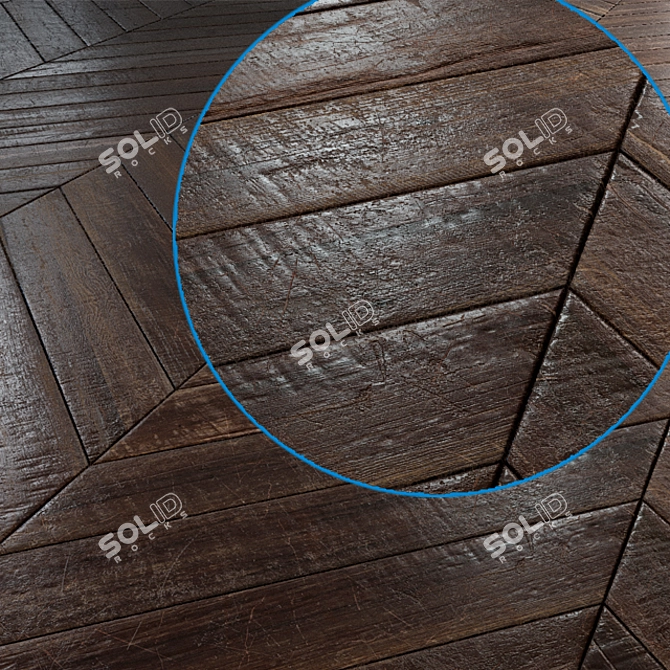 Rustic Chevron Parquet - PBR Textures 3D model image 2