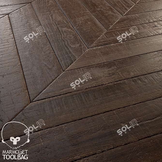 Rustic Chevron Parquet - PBR Textures 3D model image 6