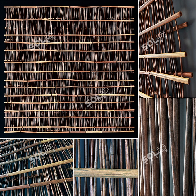 Bamboo Branch Decor n25 | Handcrafted Natural Bamboo Home Decor 3D model image 1