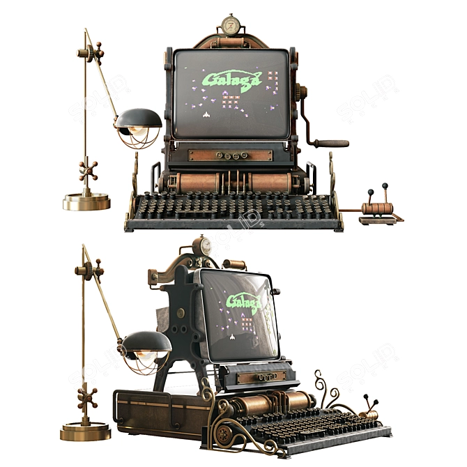 Steampunk Computer: Polys: 209,894, XForm, Box Trick, 150 Model Parts 3D model image 2